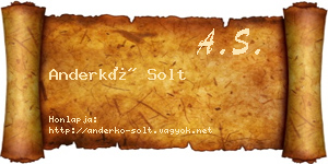 Anderkó Solt névjegykártya